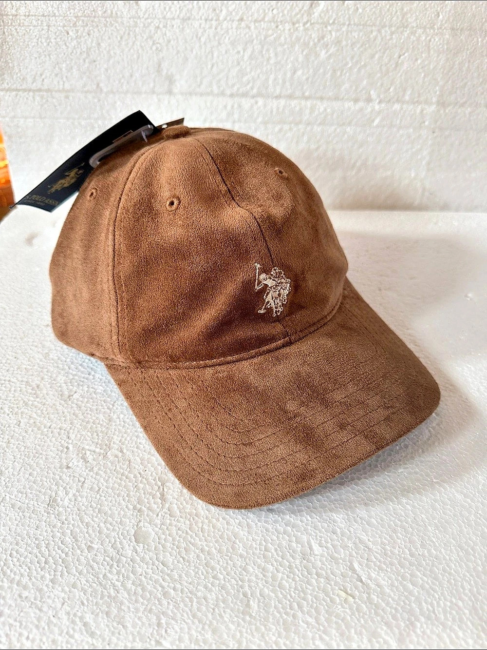 U.S. Polo Assn. Faux Suede Baseball Cap Brown NWT